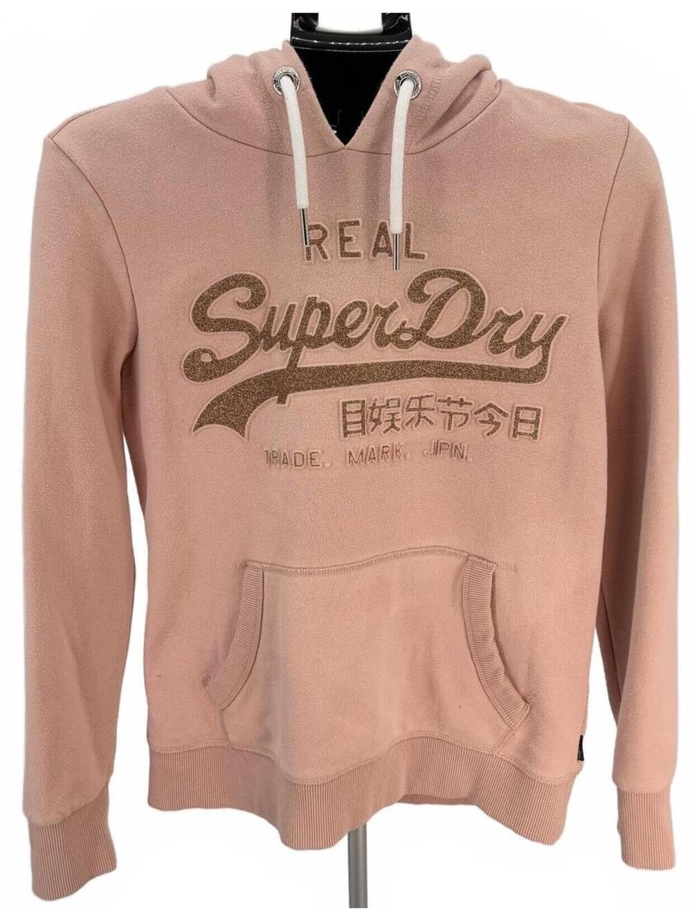 SuperDry‎ Classic Fit Hoodie Size 10 Pink Logo Streetwear Casual